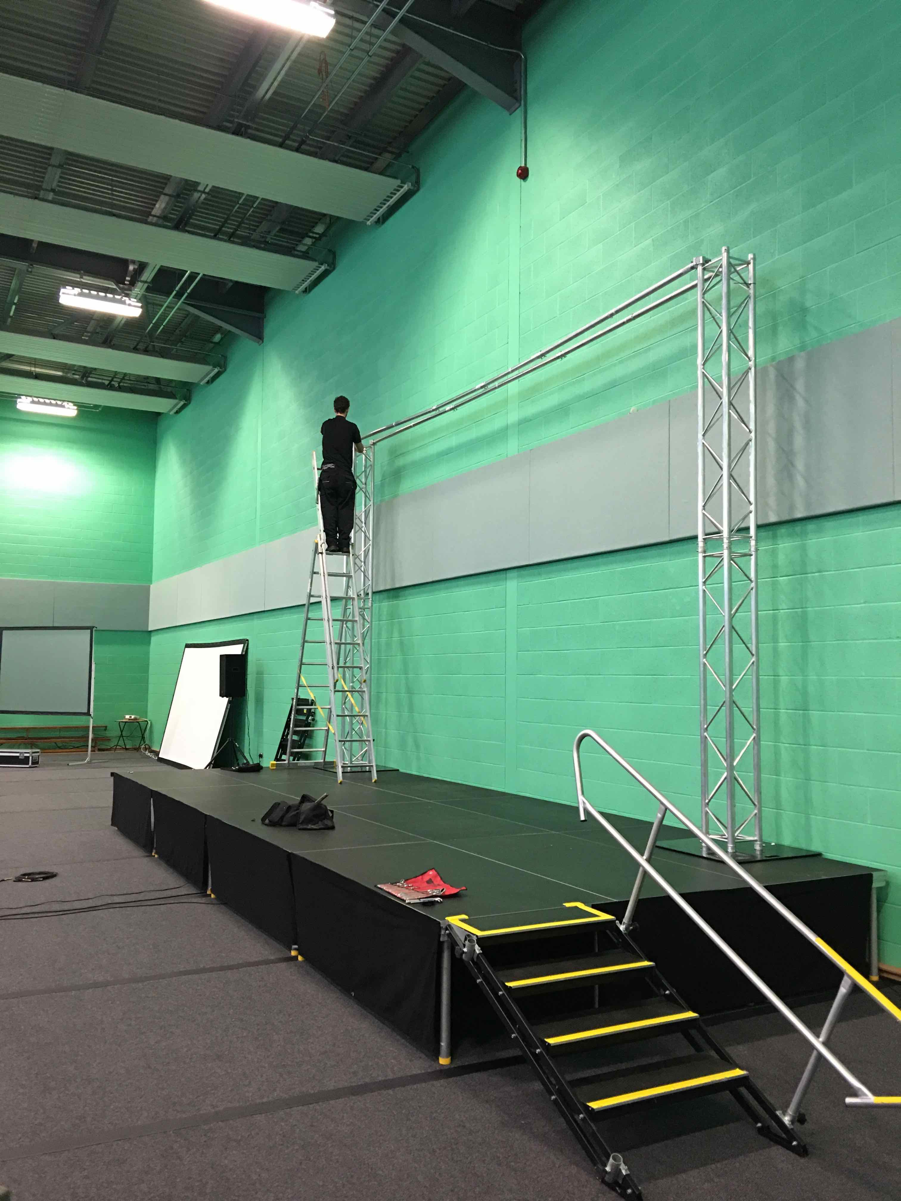 Stage deck platform riser hire from Stage Men