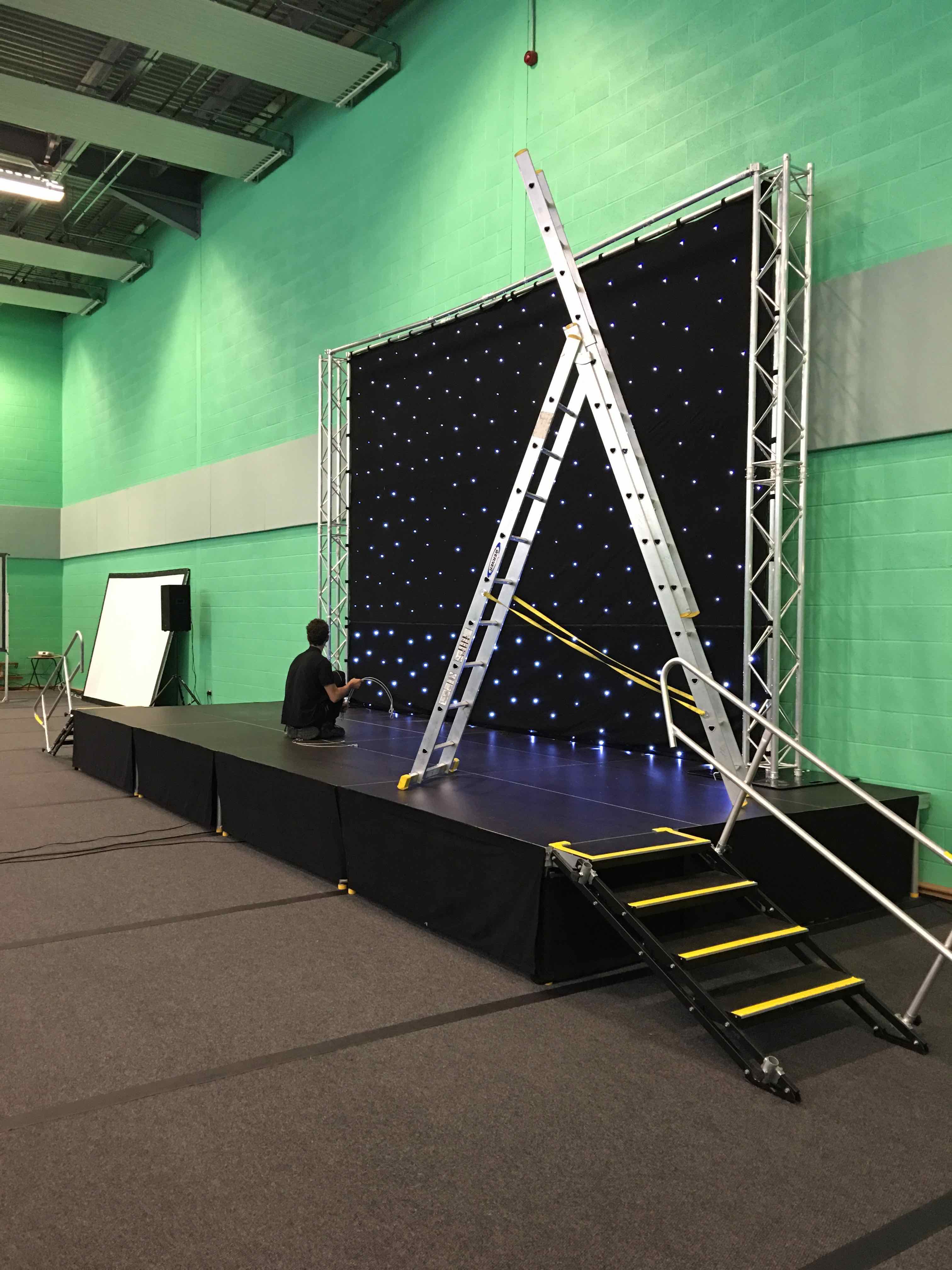 Stage deck platform riser hire from Stage Men