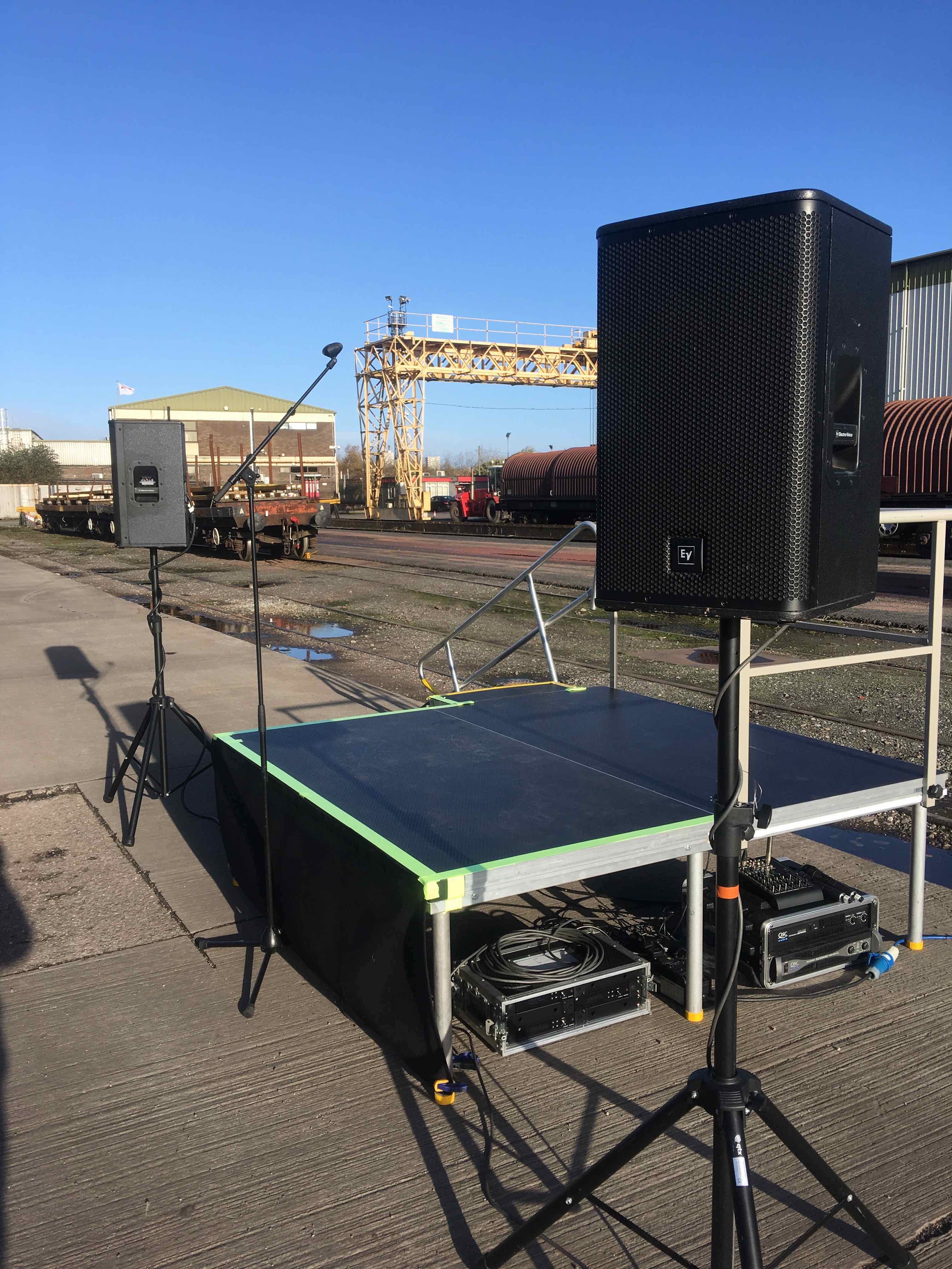 Stage deck platform riser hire from Stage Men