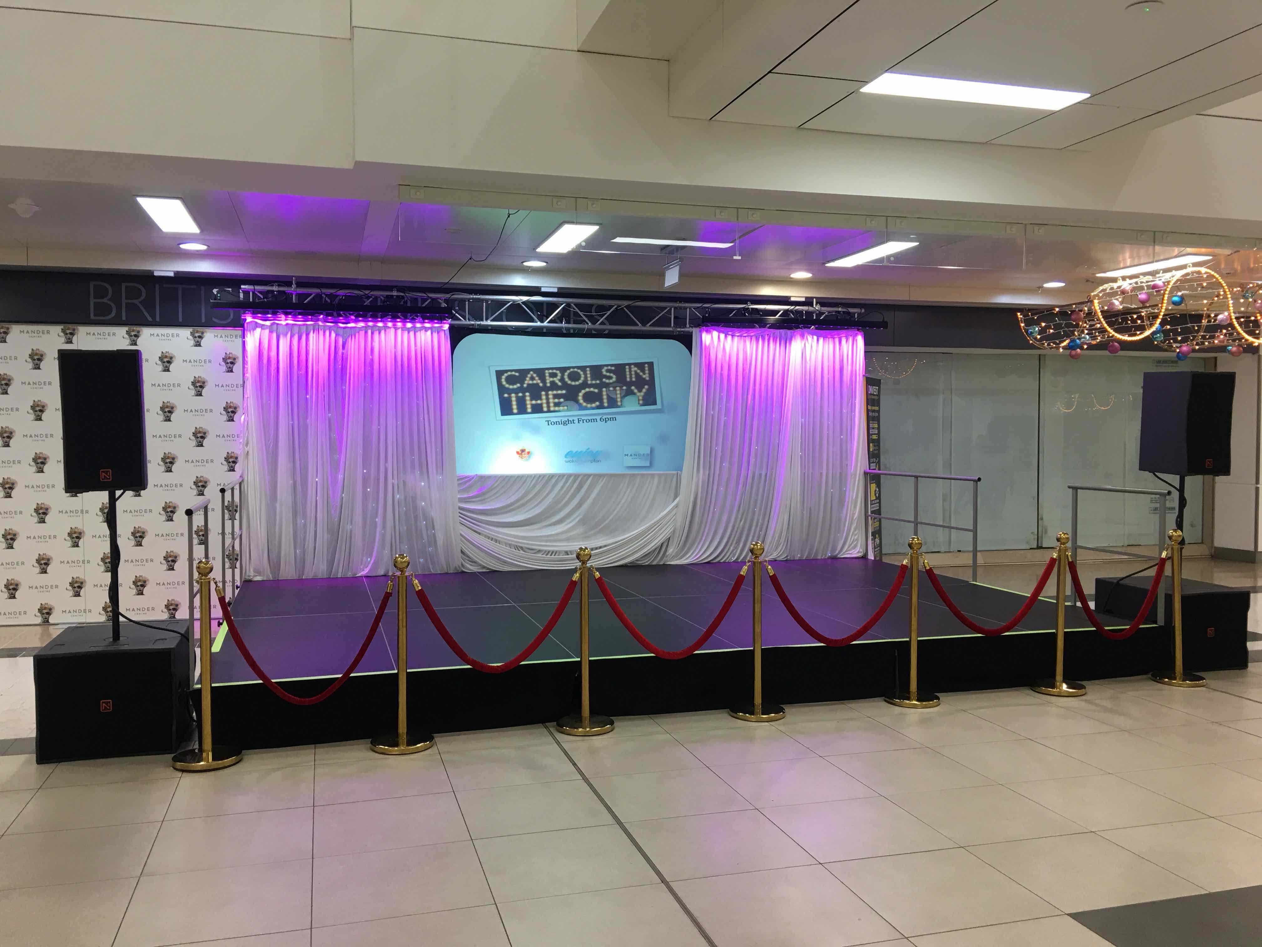 Stage deck platform riser hire from Stage Men