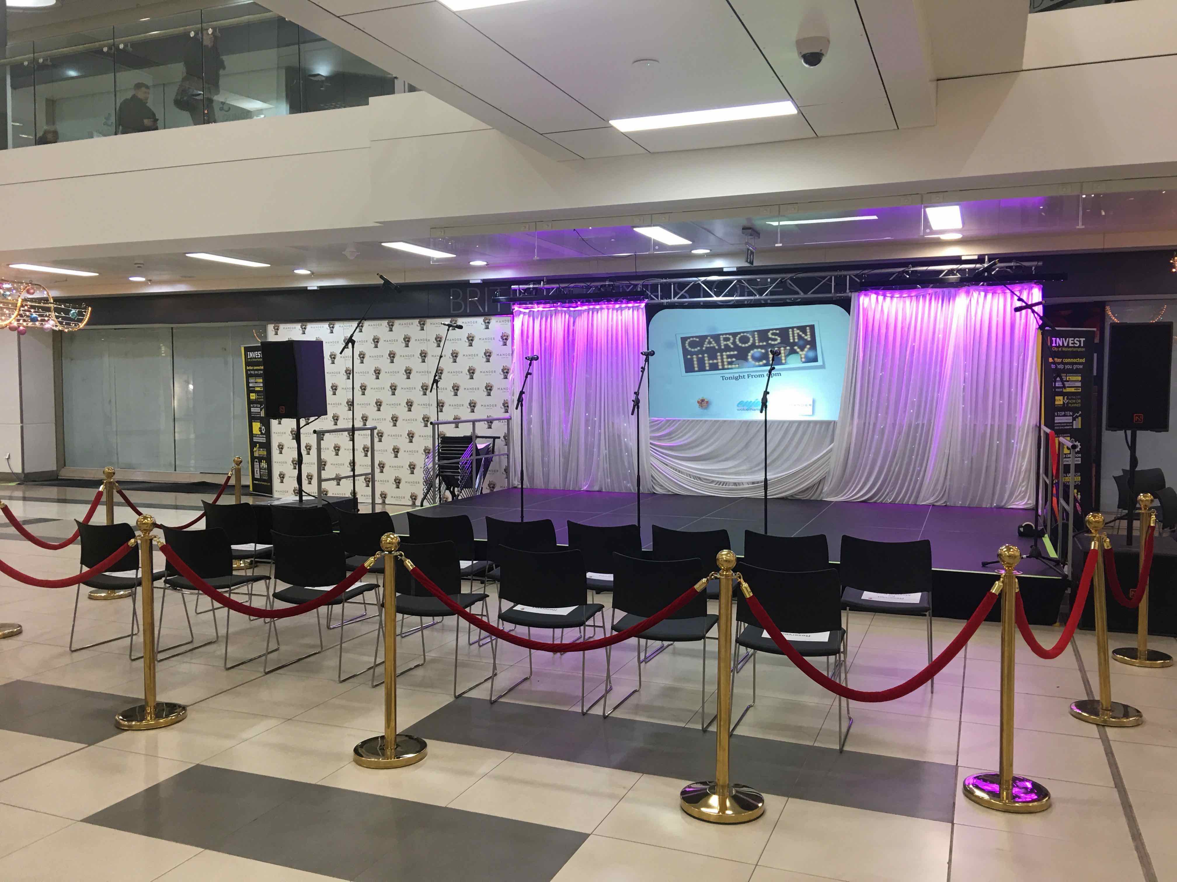 Stage deck platform riser hire from Stage Men