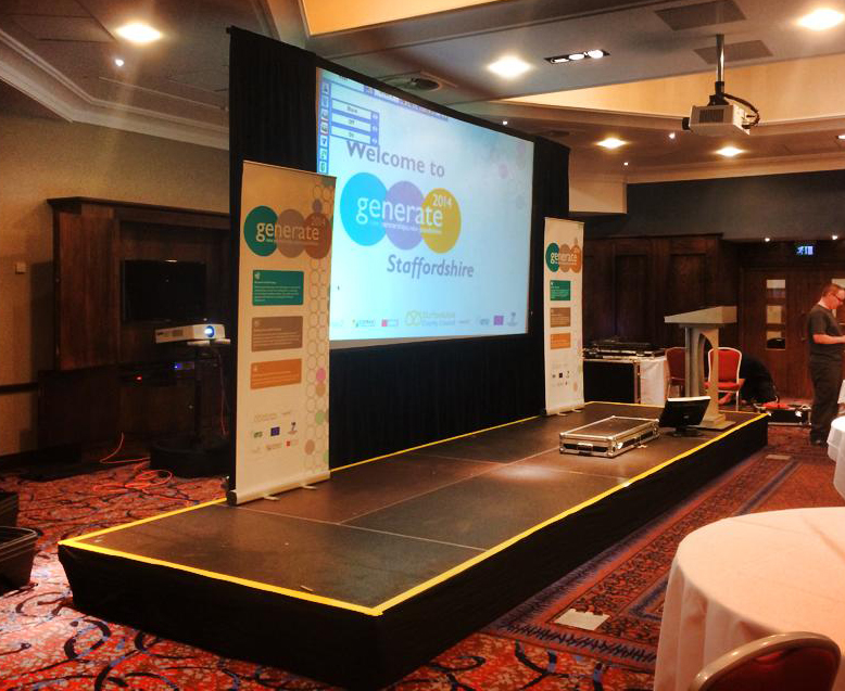 Stage deck platform riser hire from Stage Men