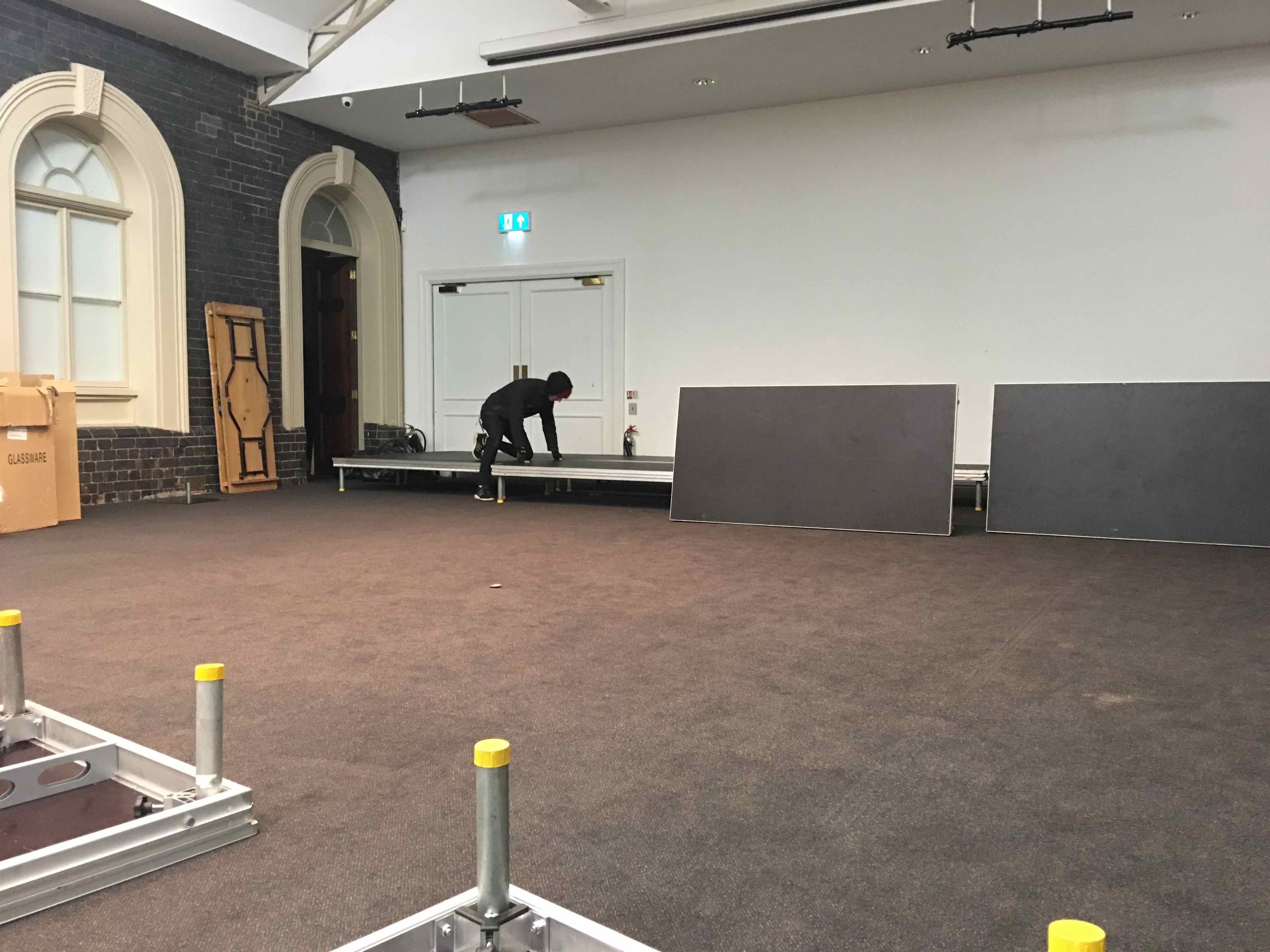 Stage deck platform riser hire from Stage Men