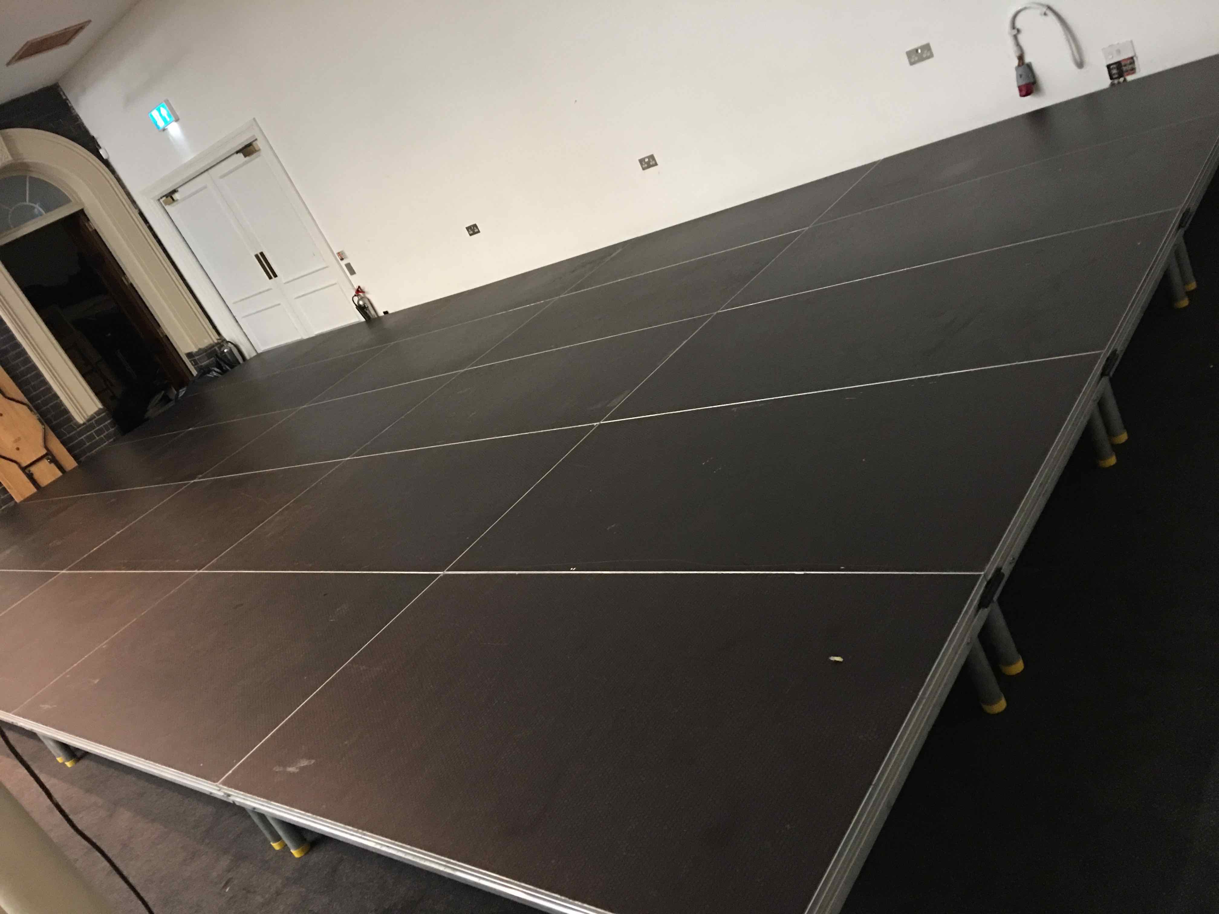 Stage deck platform riser hire from Stage Men