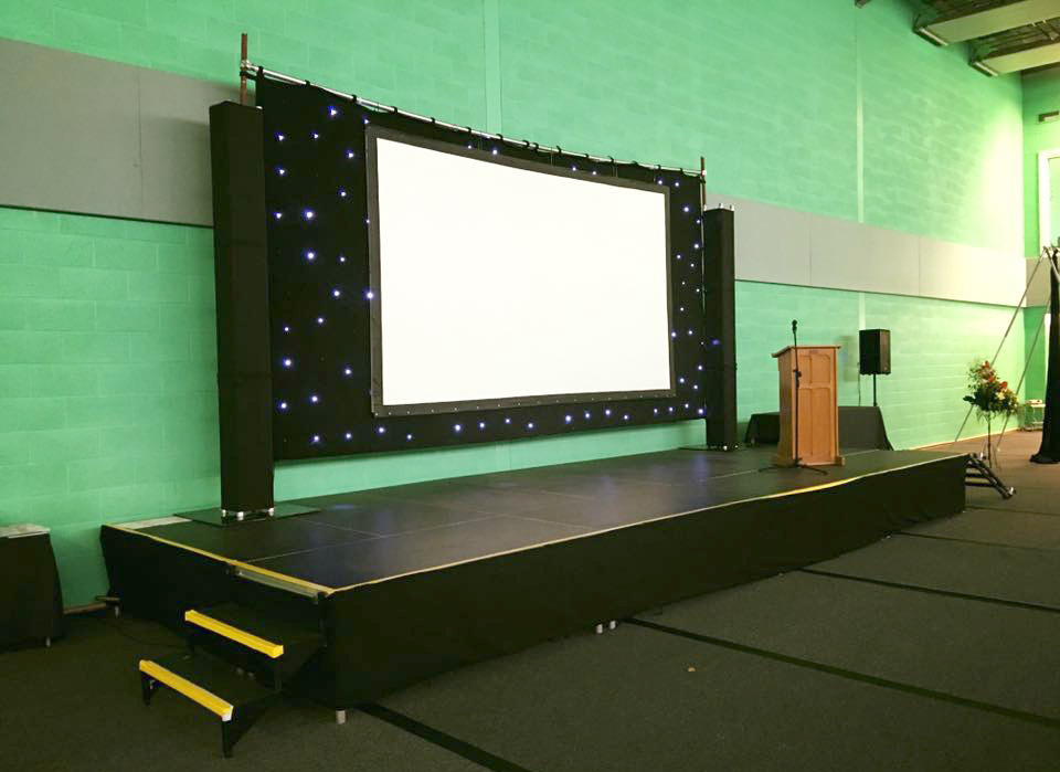 Stage deck platform riser hire from Stage Men