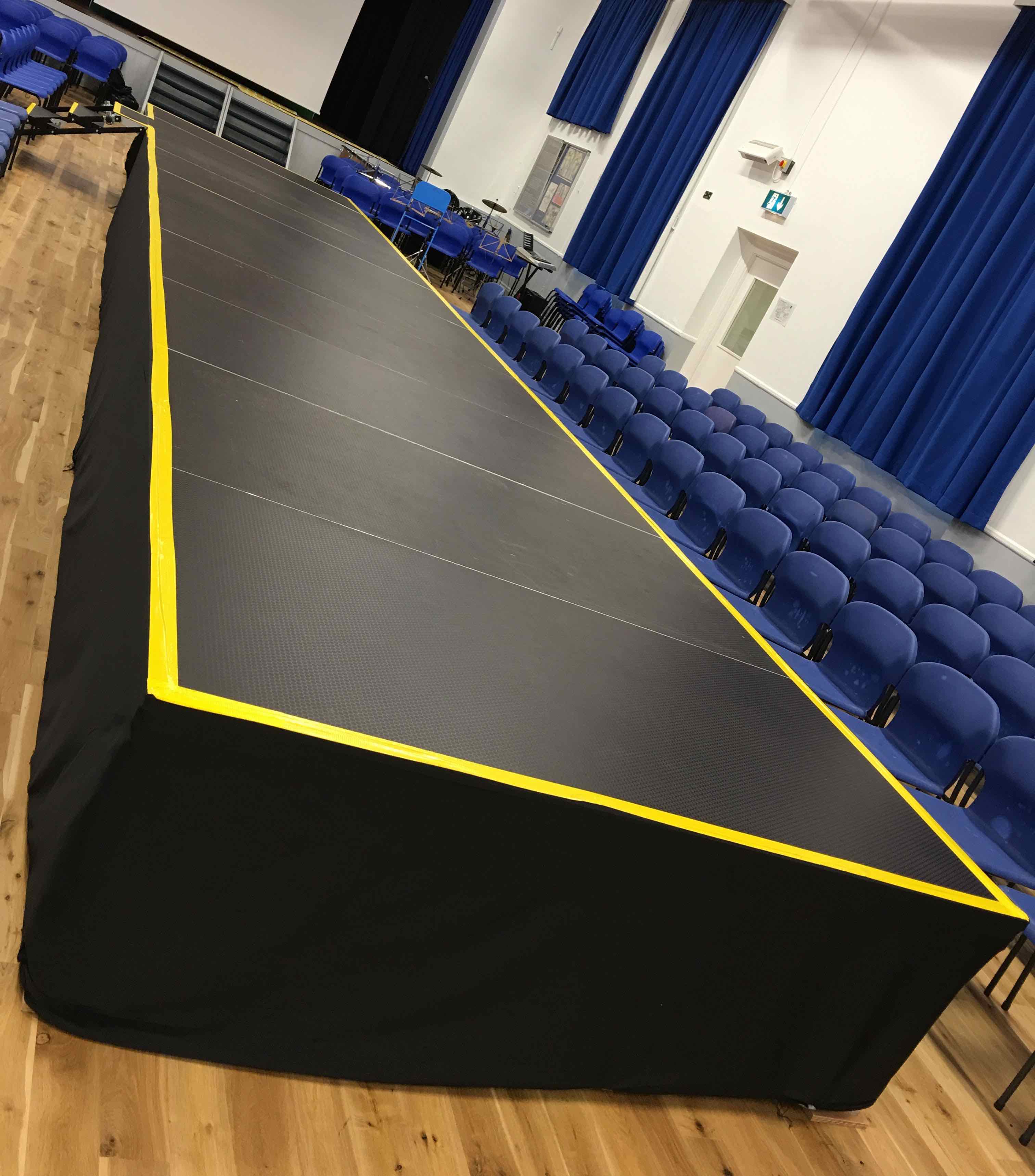 Stage deck platform riser hire from Stage Men