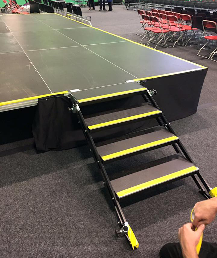 Stage deck platform riser hire from Stage Men